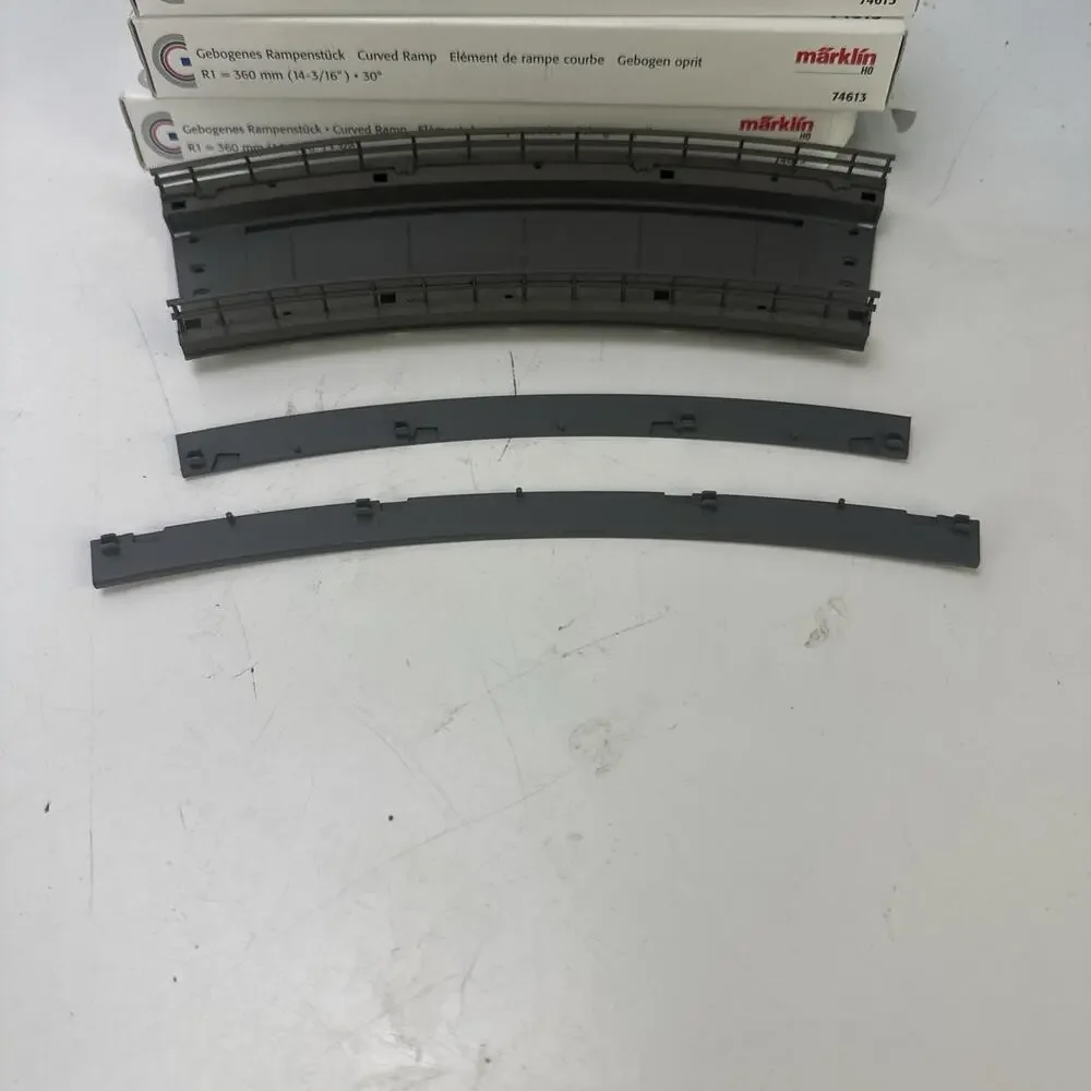 Lot Of 3 Märklin H0 74613 Gebogenes Rampenstück Brücke 360 mm R1 30° 1:87